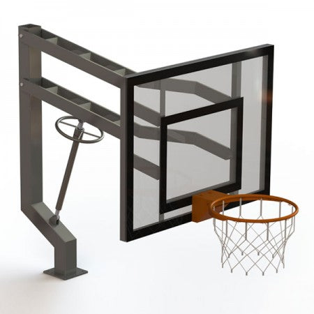 Single Post Adjustable 6'-10' Basketball Hoop